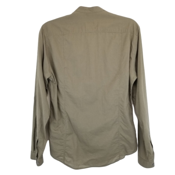 H&M Olive Utility Twill Poplin Shirt - Picture 8 of 8